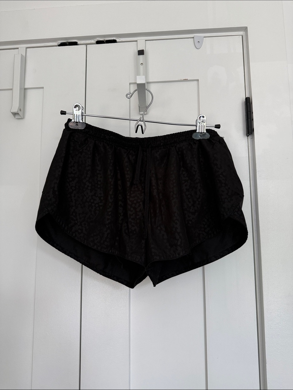 Old Navy Black Athletic Shorts with Leopard Texture